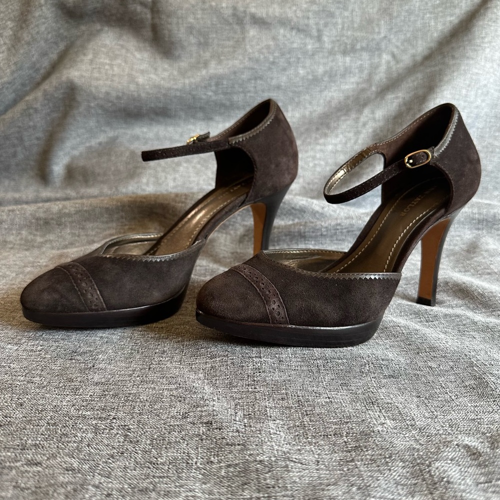 *Final Sale Price*  Ann Taylor brown suede heels platform pump - Picture 3 of 15